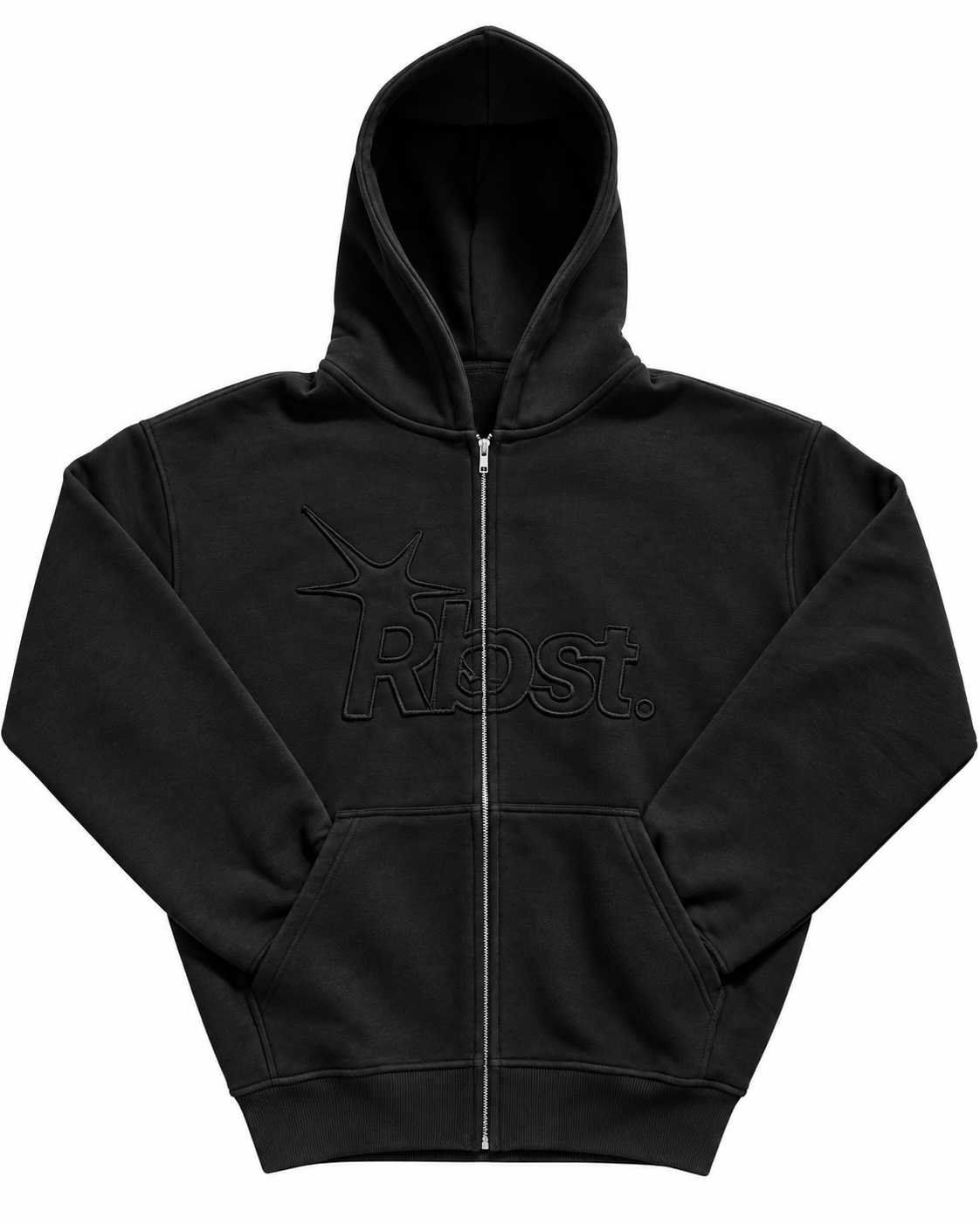 OUTGROW" ZIP HOODIE - NOIR