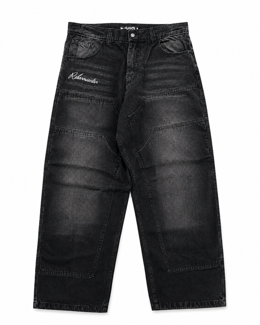 "INNER" DENIM PANTS - BLACK