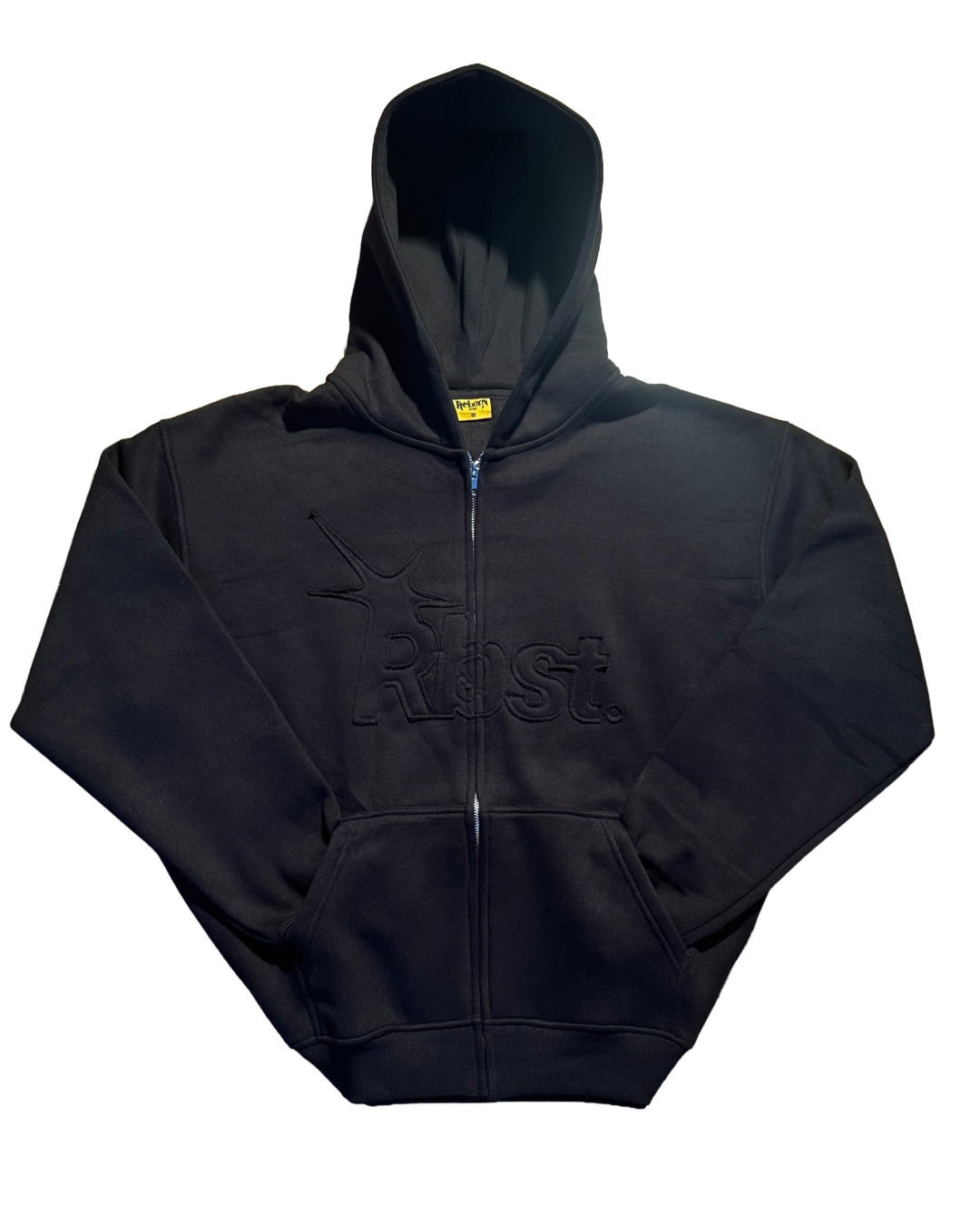 BLACK ZIP UP HOODIE Rebornsector